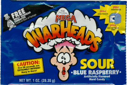 Mega WarHeads&trade;:  Blue Raspberry